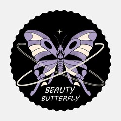 butterfly logo top design vector 