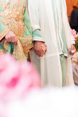 Algerian wedding .An Algerian bride and groom dressed in traditional clothes