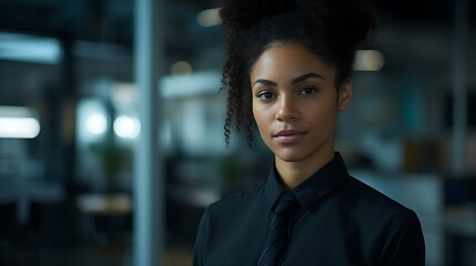 Fototapeta premium Black african american woman portrait, beautiful cute girl wallpaper background