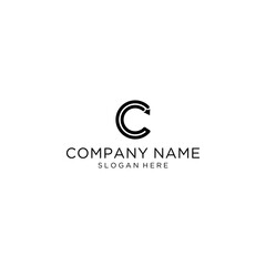 initial C pencil logo design vector