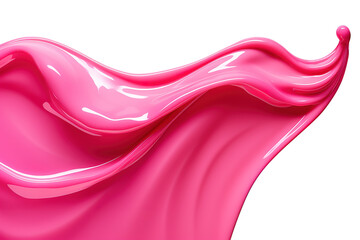 Splash of thick pink fluid. 3d illustration, 3d rendering. isolated on a Transparent background. Generative AI