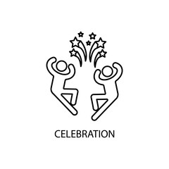 Celebration line concept line icon. Simple element illustration. Celebration line concept outline symbol design.