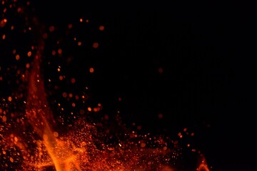 Fire flames design isoleted on black background