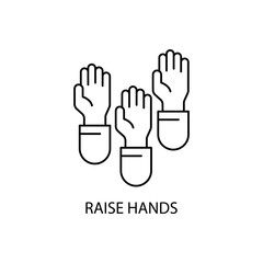 raise hands concept line icon. Simple element illustration. raise hands concept outline symbol design.