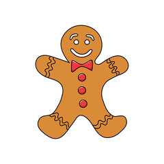gingerbread person isolated on white