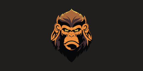 Creative head gorilla icon design template with modern style| premium vector