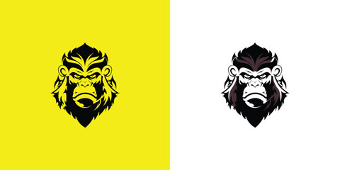 Creative head gorilla icon design template with modern style| premium vector - obrazy, fototapety, plakaty