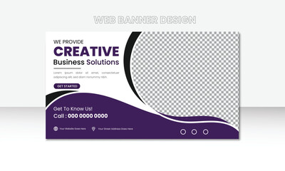 Corporate business promotion and creative web banner template, Modern abstract background banner design. Website banner template for digital marketing and branding.