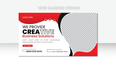 Modern marketing agency and corporate web banner template.