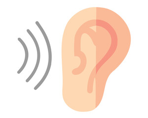 Macro and Micro listening with ear and sound wave and audio wave for listening with ear, Sound Hearing Ability Problem. Audio and Listening Capacity with ear and sound wave. Hearing with Ear and Music