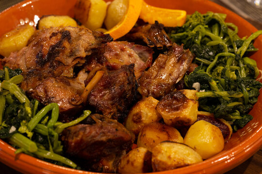 The Roasted Goat "Cabrito Assado" is a typical Portuguese dish usual from Easter Eve and Christmas, Braga, Portugal.