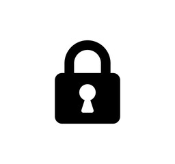 Lock icon. Vector padlock icon, simple illustration.