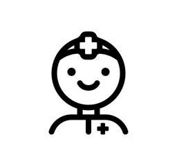 Doctor icon. Simple vector smiling doctor surgeon icon, illustration. - obrazy, fototapety, plakaty