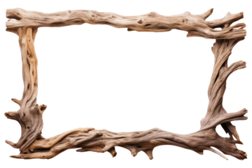 wooden blank frame isolated on white or transparent png