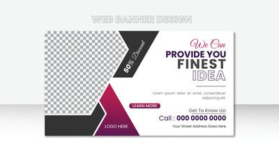 Corporate business promotion and creative web banner template.