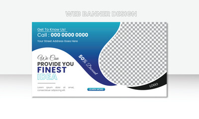 Digital marketing agency and corporate web banner template vector design.