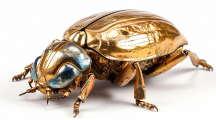 Gold beetle AI generative - obrazy, fototapety, plakaty