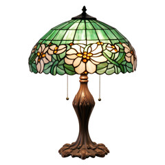 Tiffany-styled Lamp with stained glass isolated on white or transparent background