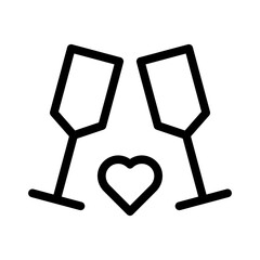 wine glasses line icon