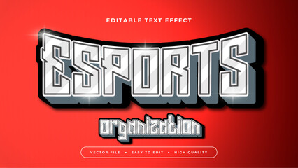 Red black and gray grey esports organization 3d editable text effect - font style