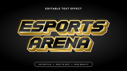 Black and gold esports arena 3d editable text effect - font style. Esport text effect