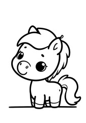 an illustration of horse animal that can be used for coloring page or coloring book