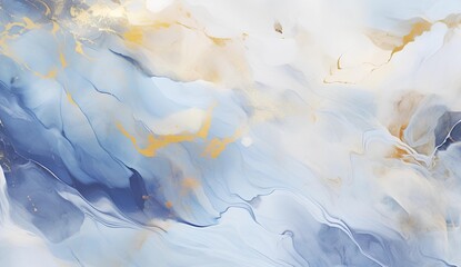 Marbled blue and golden abstract background. Liquid marble ink pattern. abstract background with...