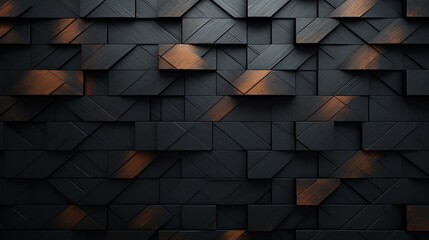 a  background featuring a symmetrical pattern of dark, contemporary bricks, creating a sleek and modern design element for your projects.