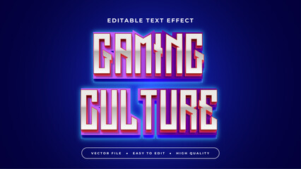 Blue purple violet and gray grey gaming culture 3d editable text effect - font style. Esport text effect