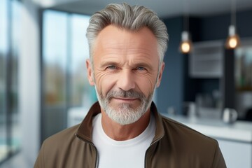 Naklejka premium A Man With Grey Hair and a Beard