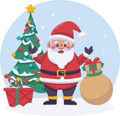 santa claus with gifts