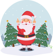 santa claus and christmas tree