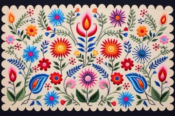 Fotobehang Hungarian vintage embroidery © Pixel Alchemy