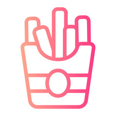 french fries gradient icon