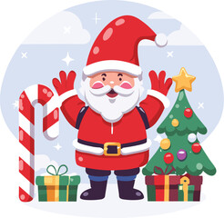 santa claus with gift boxes
