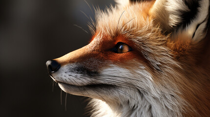 Fototapeta premium Red fox close portrait on natural background