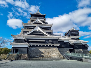 The Famous Landscape vintage building of Kumamoto Castle in Northern Kyushu, Japan.