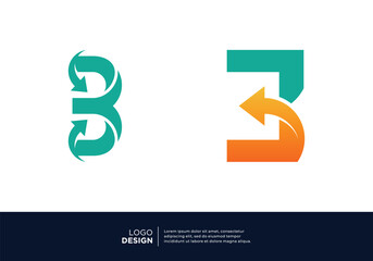 Modern Number 3 marketing business logo design.