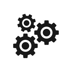 Settings icon vector. Cogwheel gear mechanism vector icon.