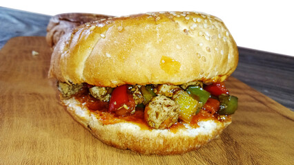 burger | burger on a table | burger with vegetables