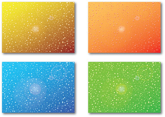 Set of sparkling colorful banners templates. Abstract backgrounds with bubbles and light reflection. Dotted variations collection concept for cover, website.