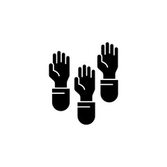 raise hands concept line icon. Simple element illustration. raise hands concept outline symbol design.