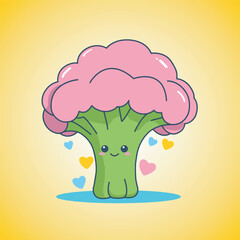 Lovely cute pink broccoli