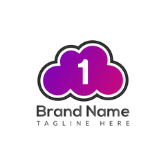 Abstract 1 letter modern initial logo design	