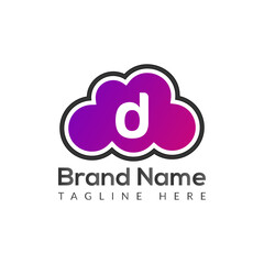 Abstract D letter modern initial lettermarks logo design	
