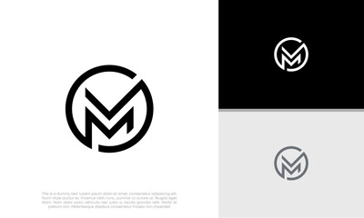 Initials M logo design. Initial Letter Logo.
