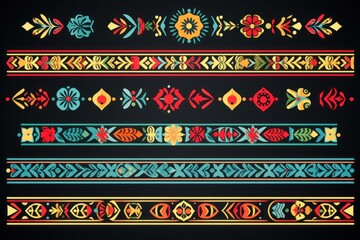 Aztec Vintage Embroidery - obrazy, fototapety, plakaty