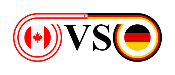 concept between canada vs germany. vector illustration isolated on white background