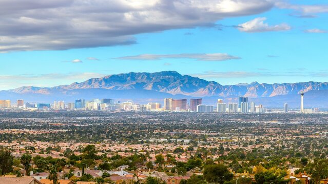 4K Panoramic View: Vibrant Las Vegas Nevada Skyline - Urban Landscape Photography