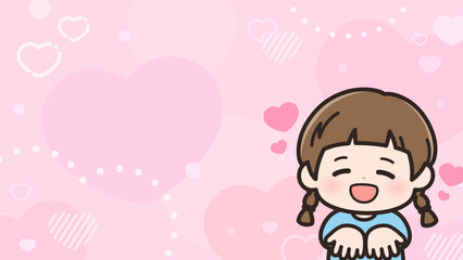 ちょうだいをする女の子のフレーム_16:9